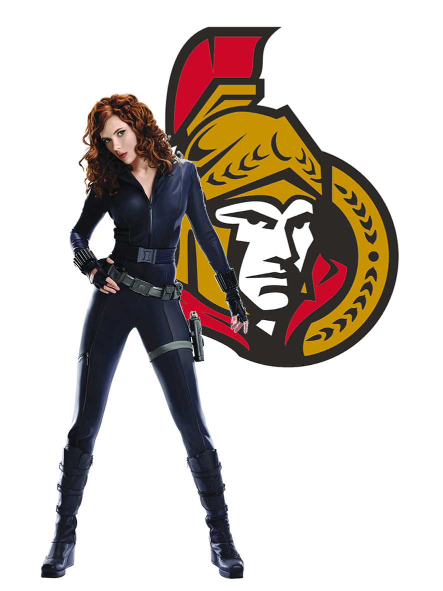 Ottawa Senators Black Widow Logo vinyl decal